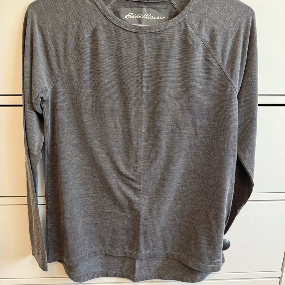Eddie Bauer Charcoal Heather Long Sleeve Top